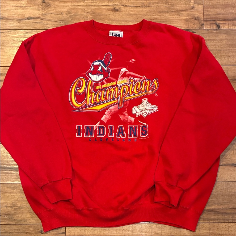 Vintage Lee Cleveland Indians Champions Crewneck Sweatshirt 1997